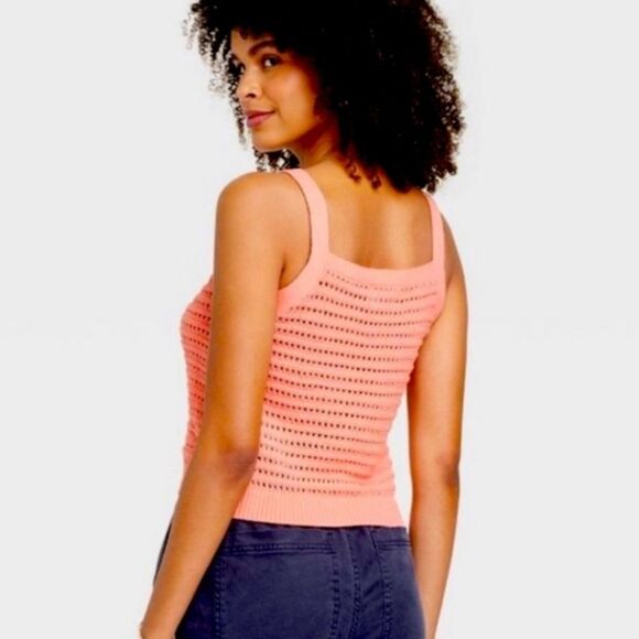Universal Thread Coral Pink Open Knit Cotton Tank Size XXL - Picture 9 of 9